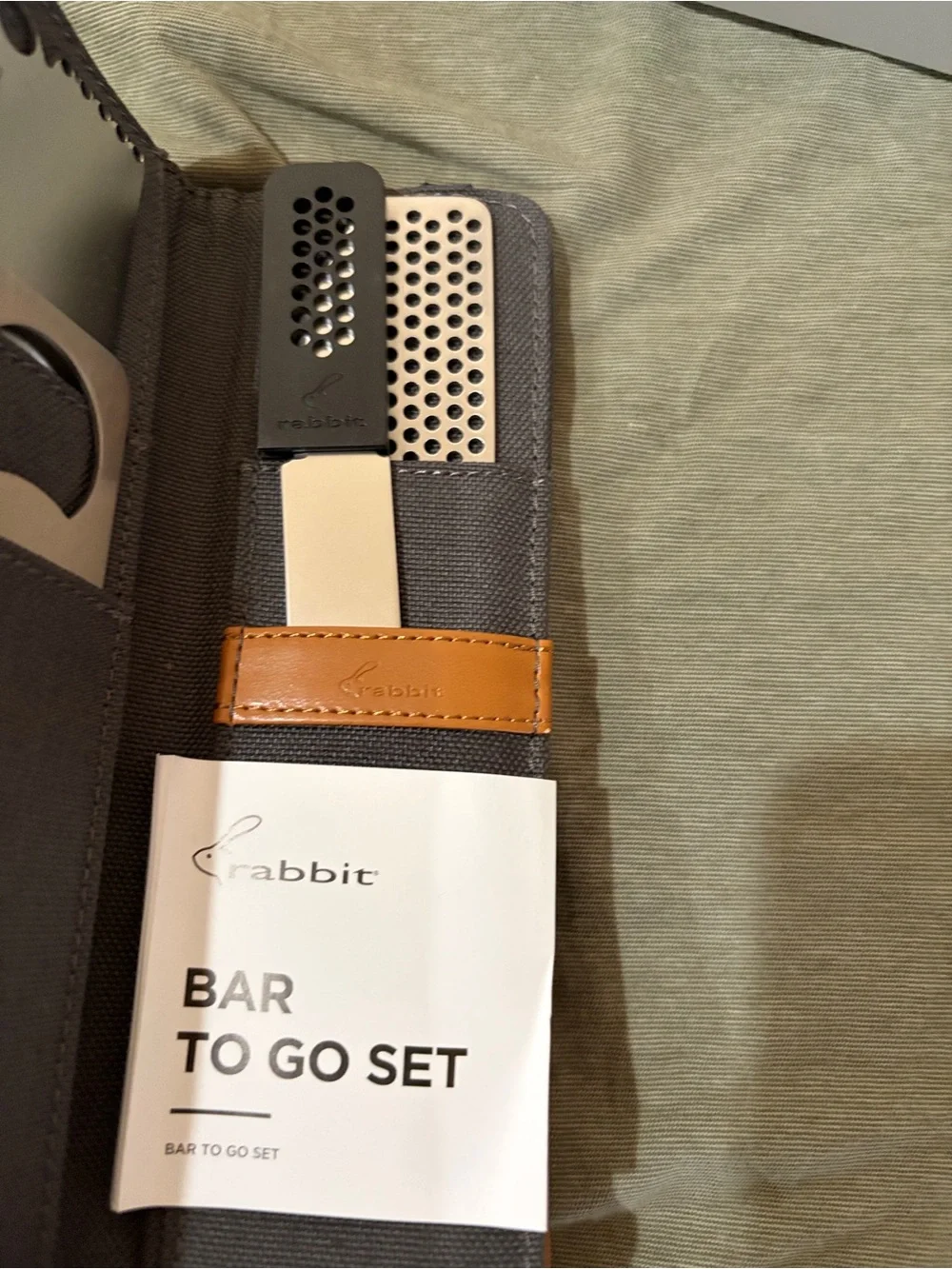 rabbit Bar To Go Set - Gray Compact Bar Knife & Cocktail Accessories